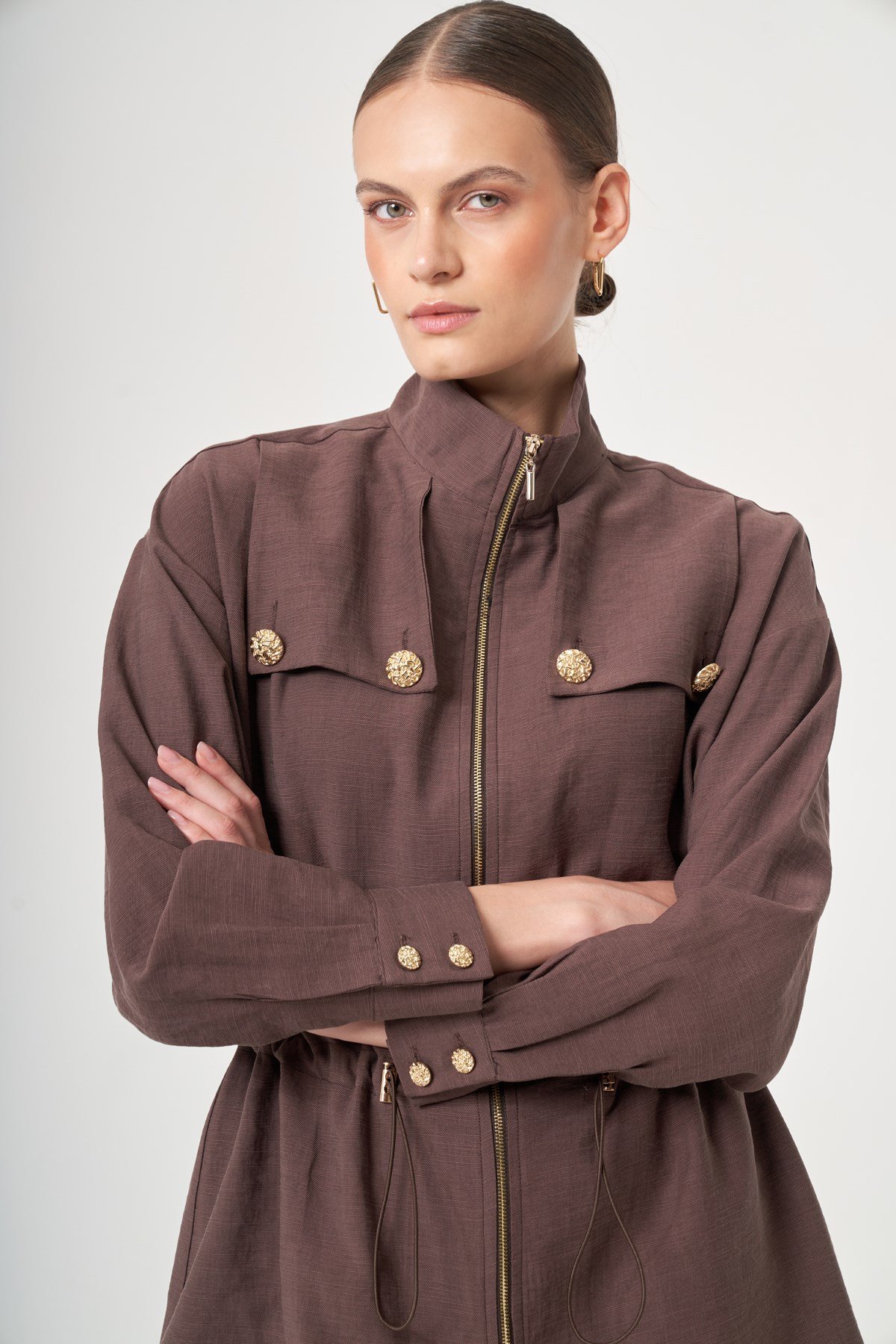FTZ Women Kadın Tulipa Pantolonlu Takım  Kahve 31432