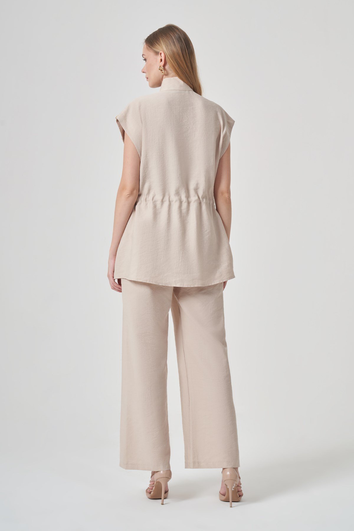 FTZ Women Kadın Tulipa Yelekli Takım  Beige 31429