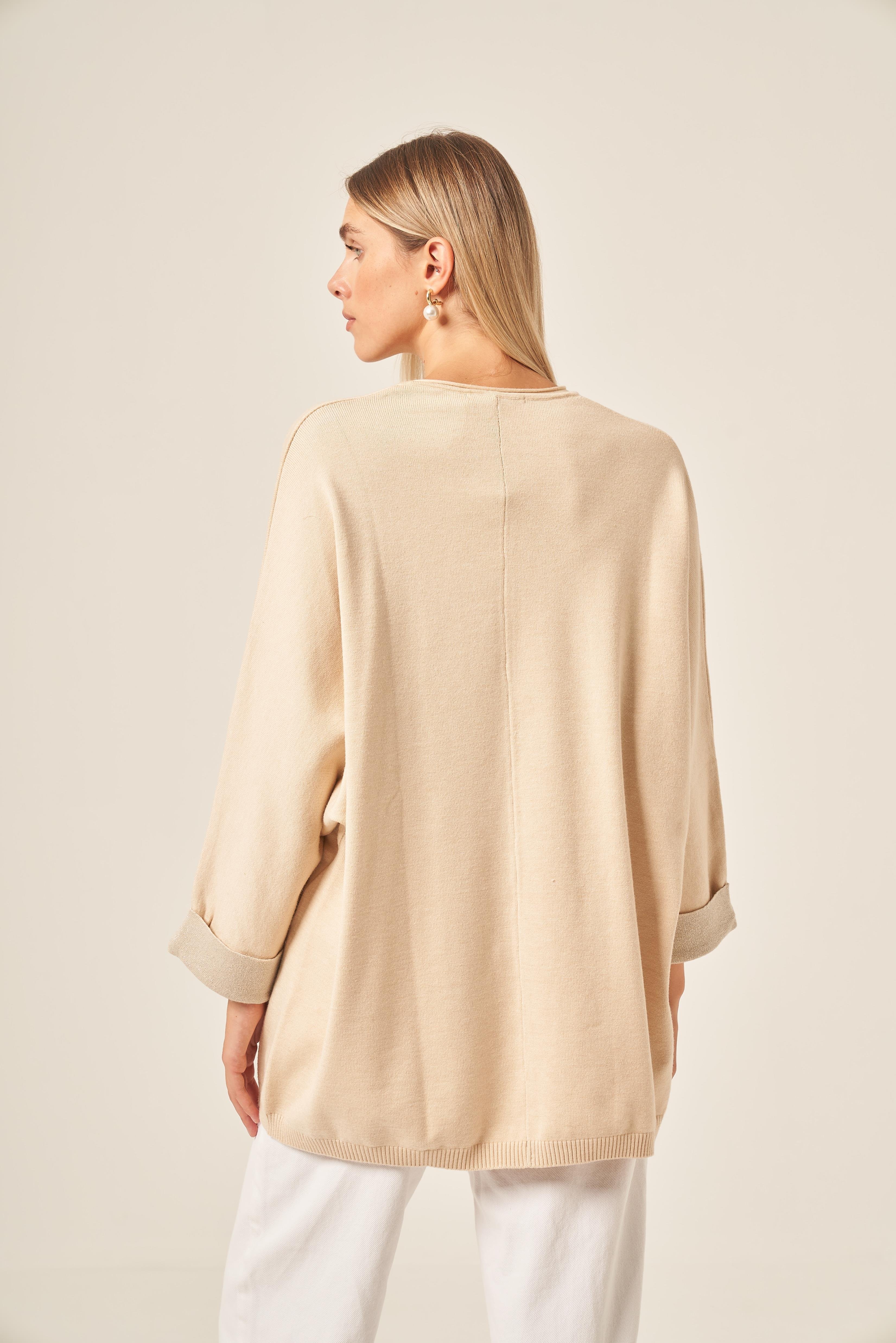 FTZ Women Kadın Yarasa Kesim Tunik  Bej 20724