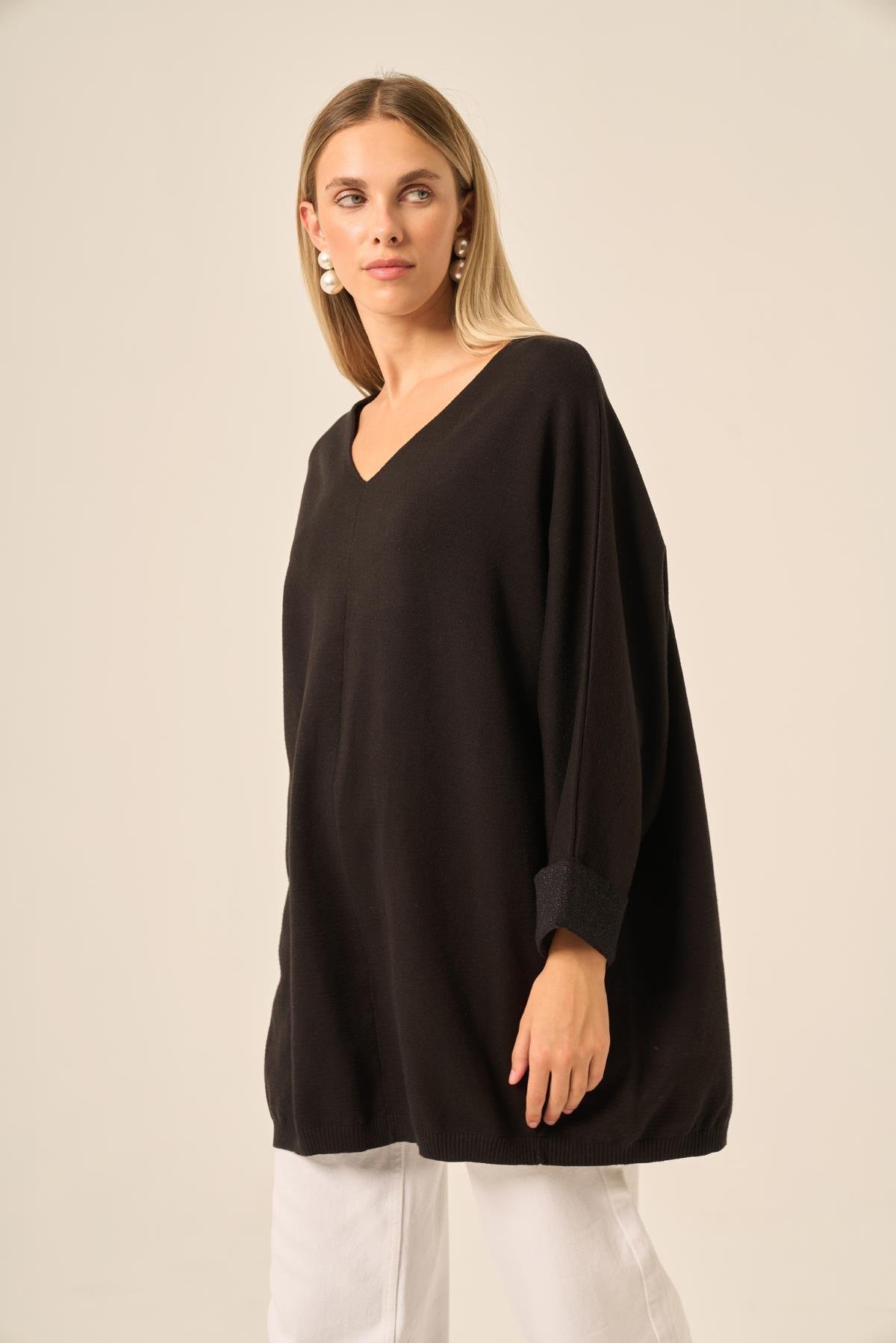 FTZ Women Kadın Yarasa Kesim Tunik  Siyah 20724