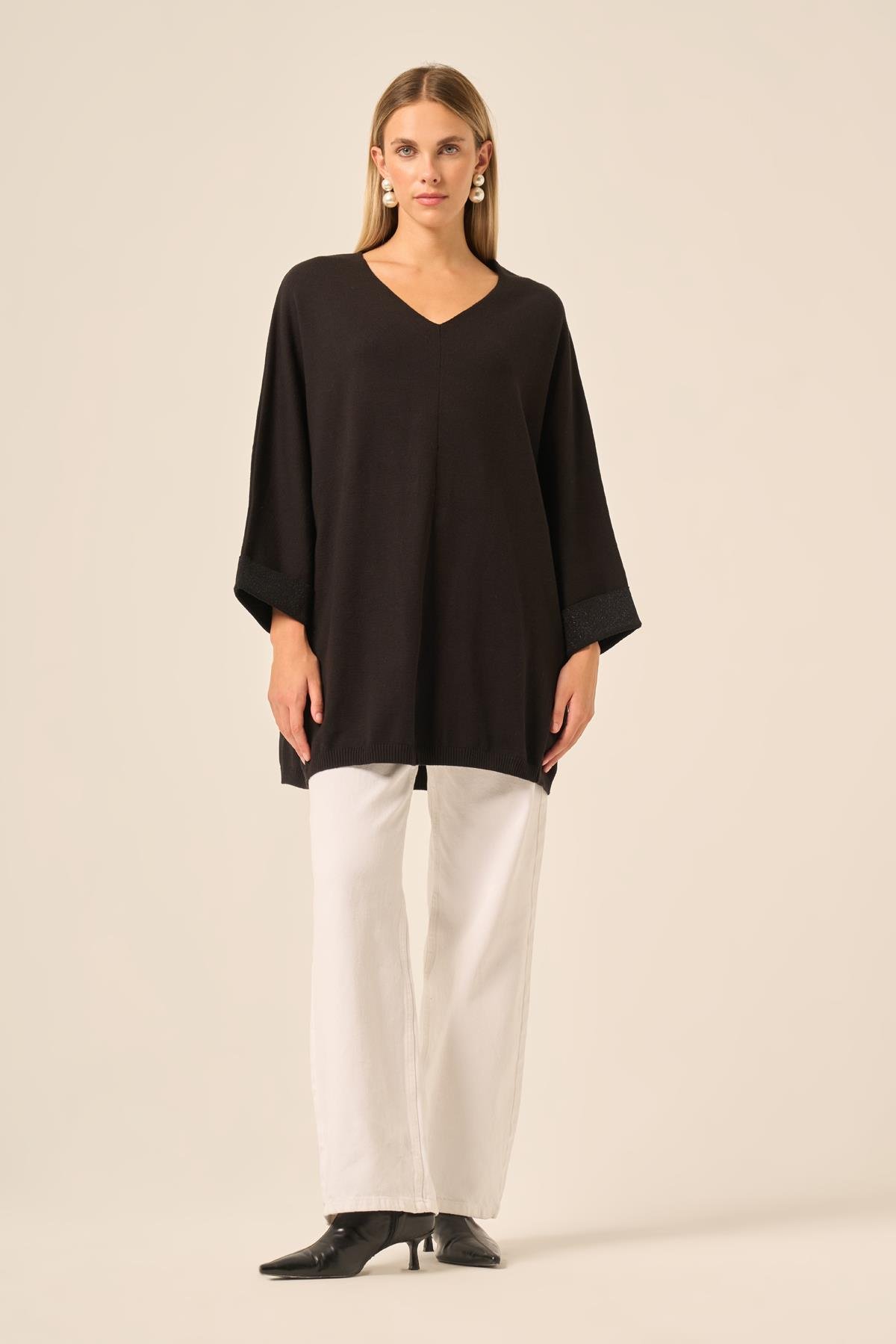 FTZ Women Kadın Yarasa Kesim Tunik  Siyah 20724