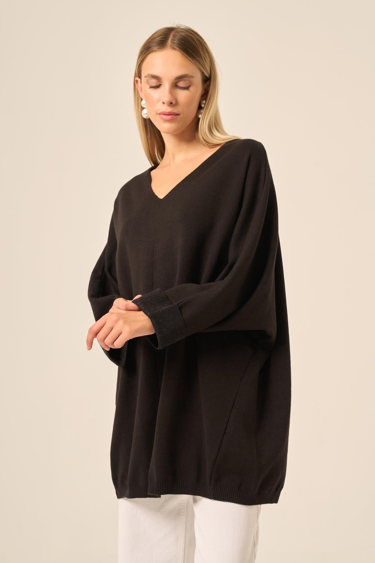 FTZ Women Kadın Yarasa Kesim Tunik  Siyah 20724