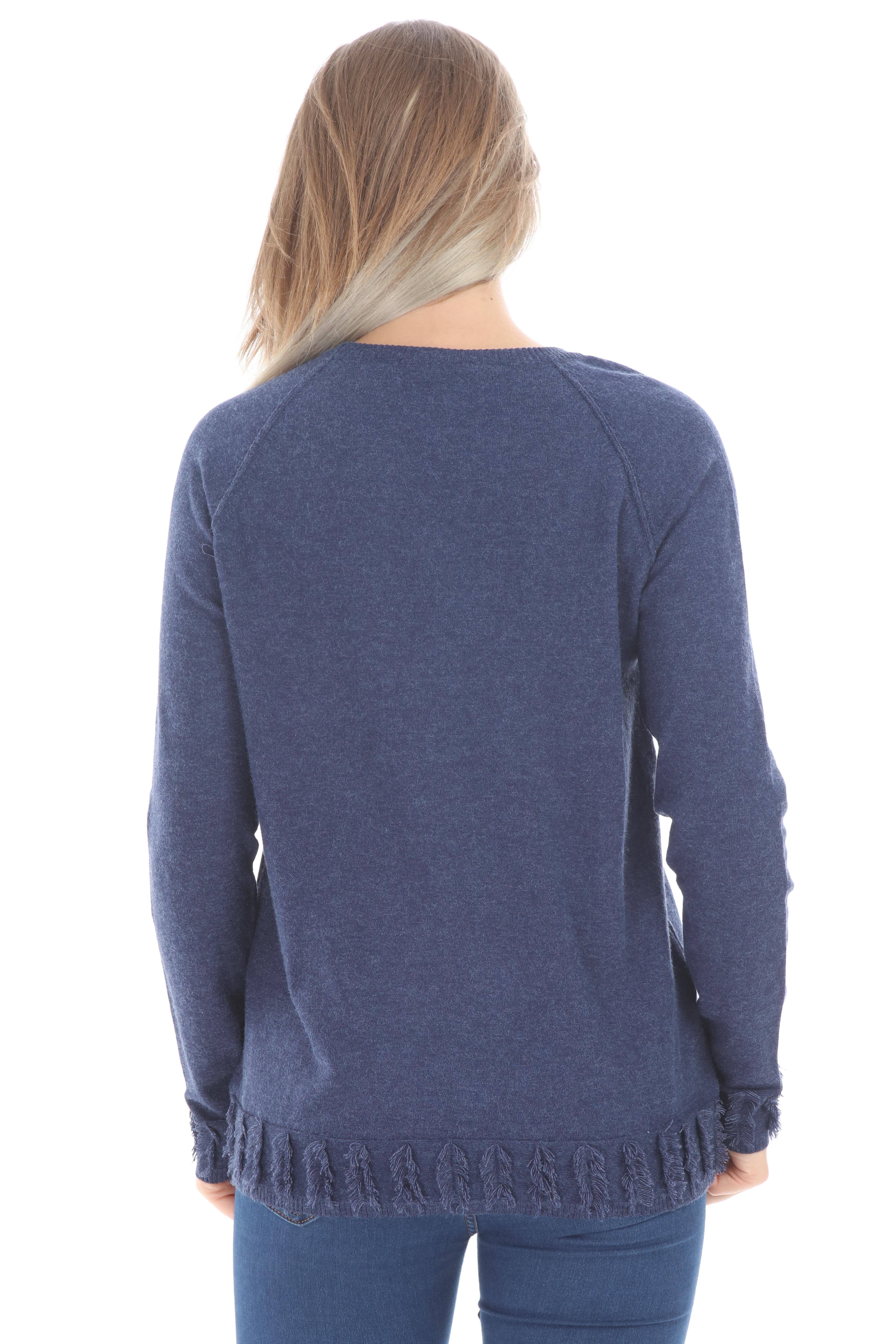 FTZ Women Kadın Yazı Detay Salaş Tunik  İndigo 21-1171