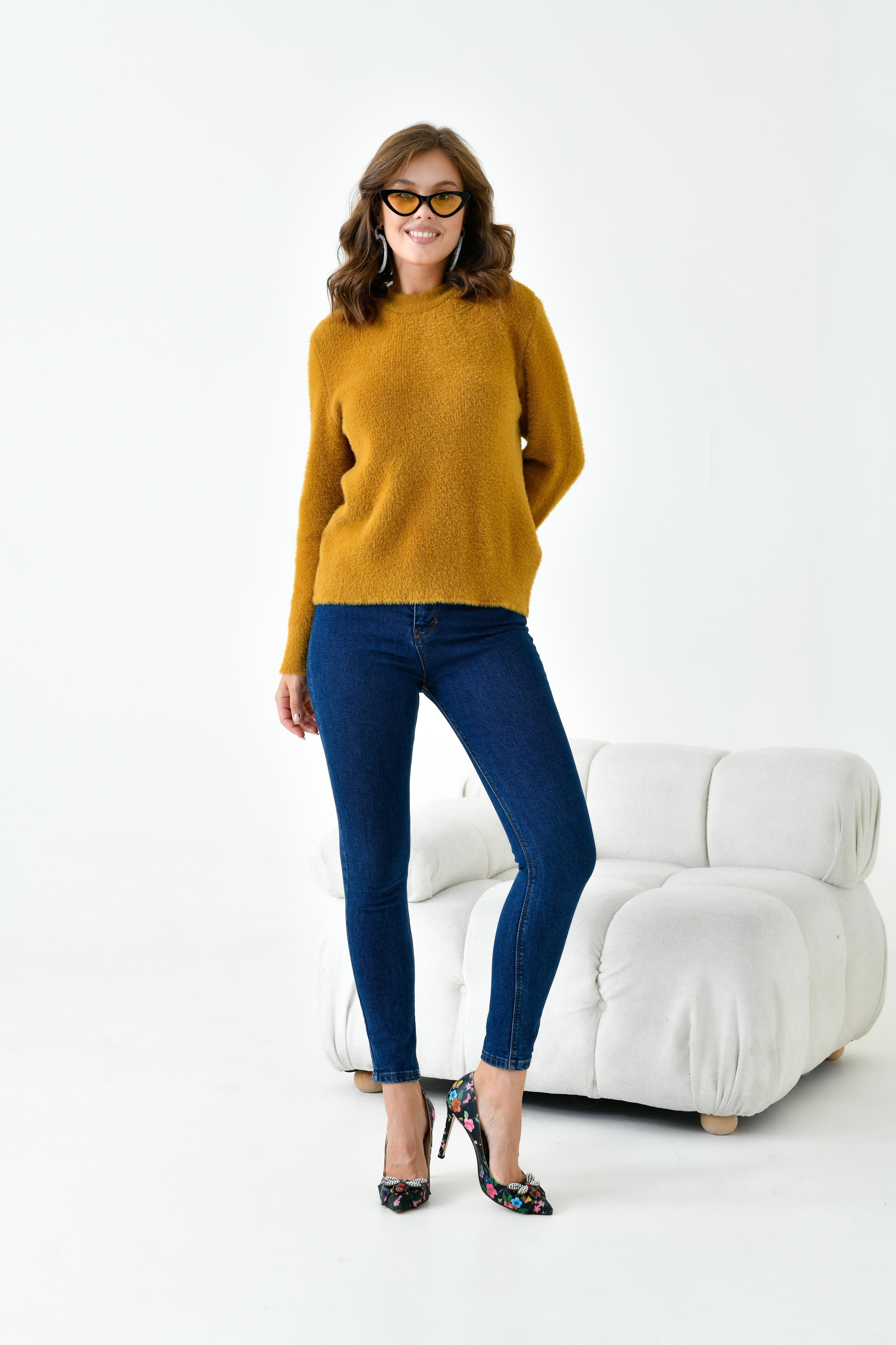 Ftz Women Sıfır Yaka Hardal 20944