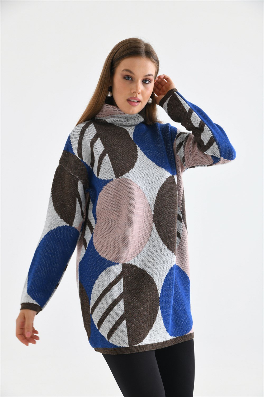 Kendiliğinden Yakalı Bluz KAHVE