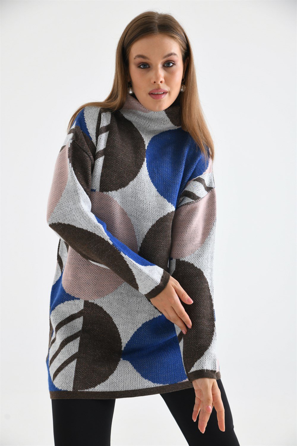 Kendiliğinden Yakalı Bluz KAHVE