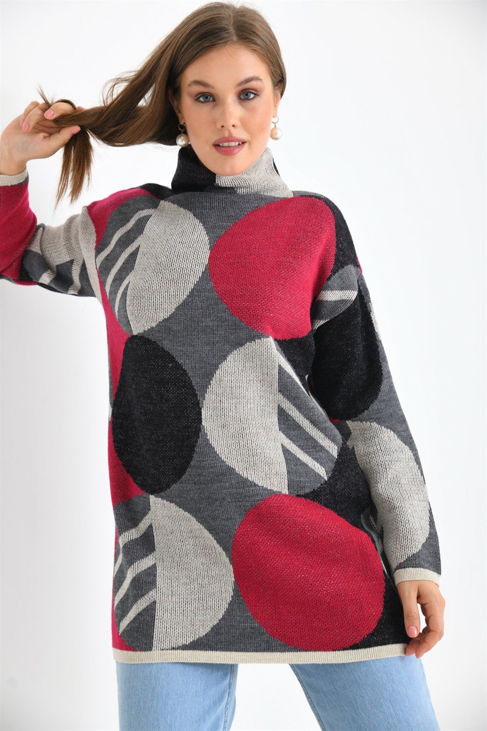 Kendiliğinden Yakalı Bluz TAŞ