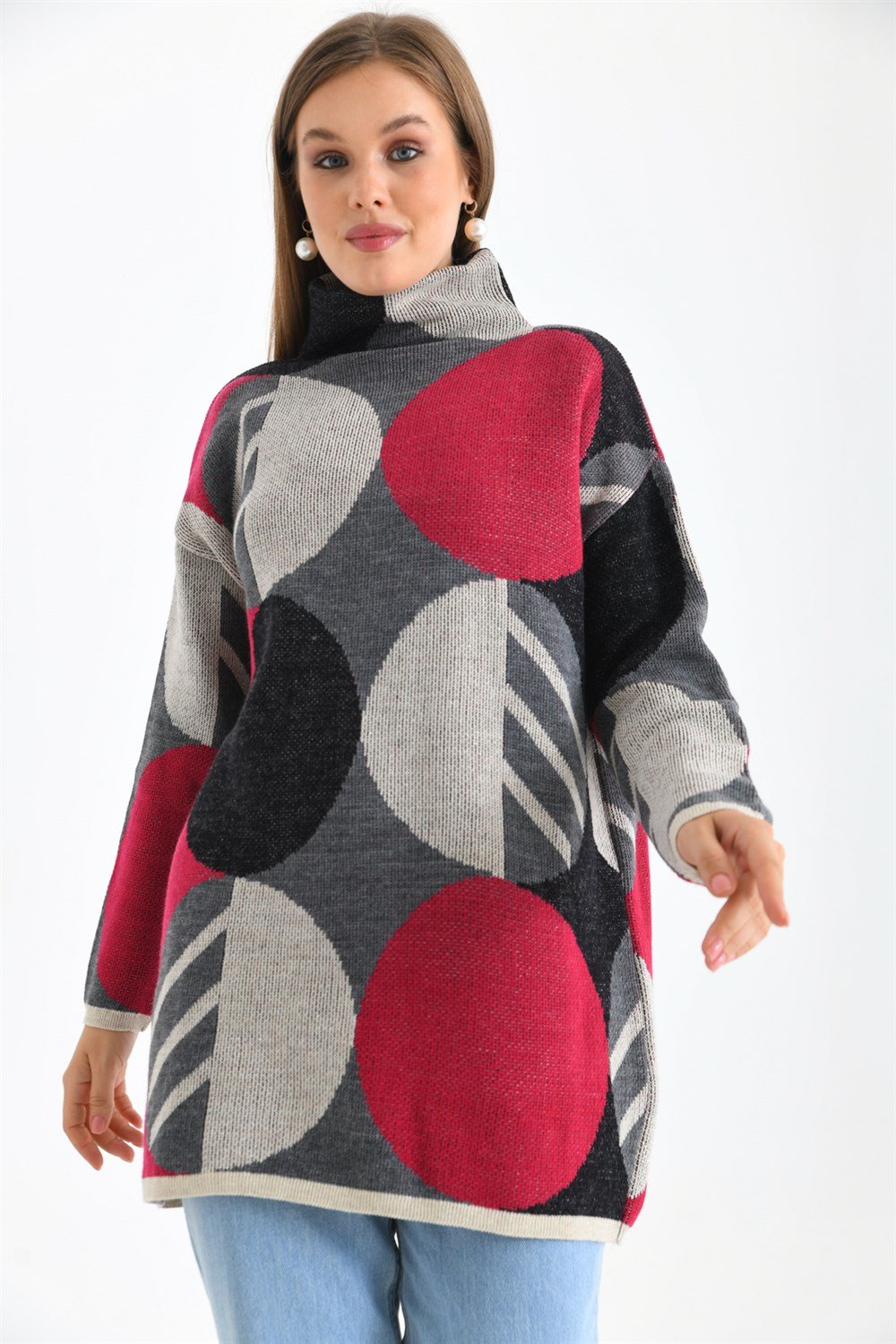 Kendiliğinden Yakalı Bluz TAŞ