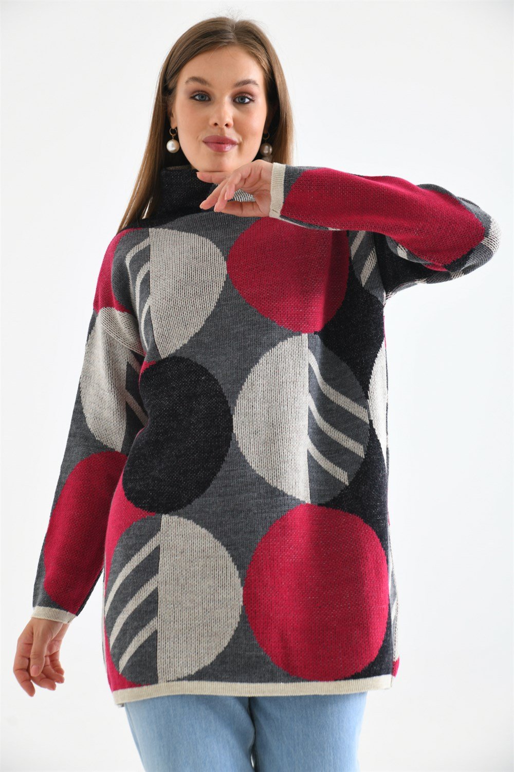 Kendiliğinden Yakalı Bluz TAŞ