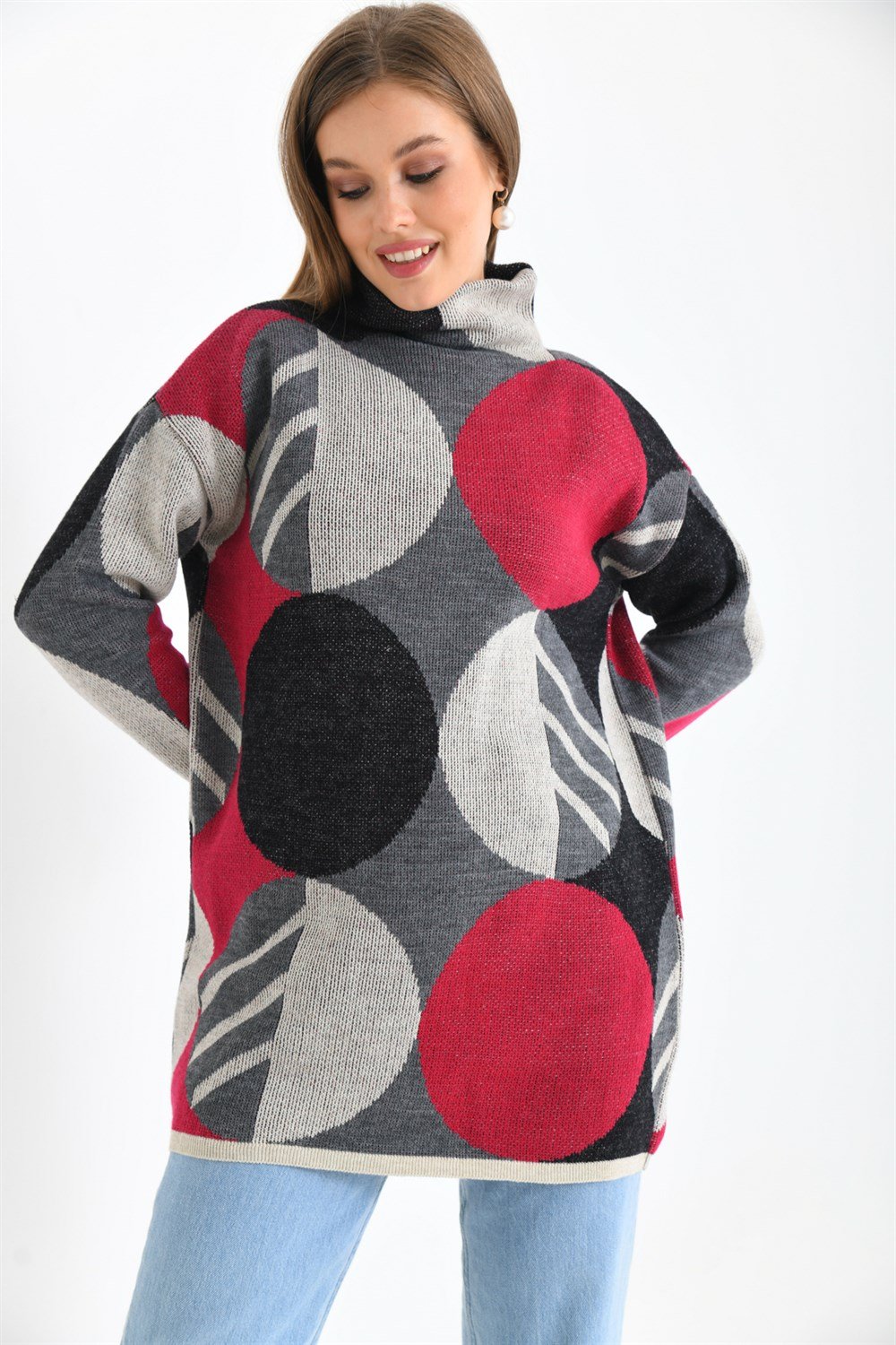 Kendiliğinden Yakalı Bluz TAŞ