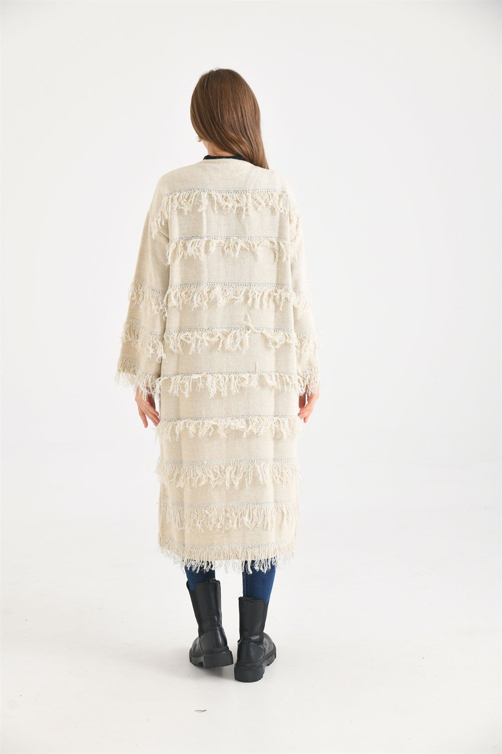 Püskül Detaylı Uzun Kap TAŞ