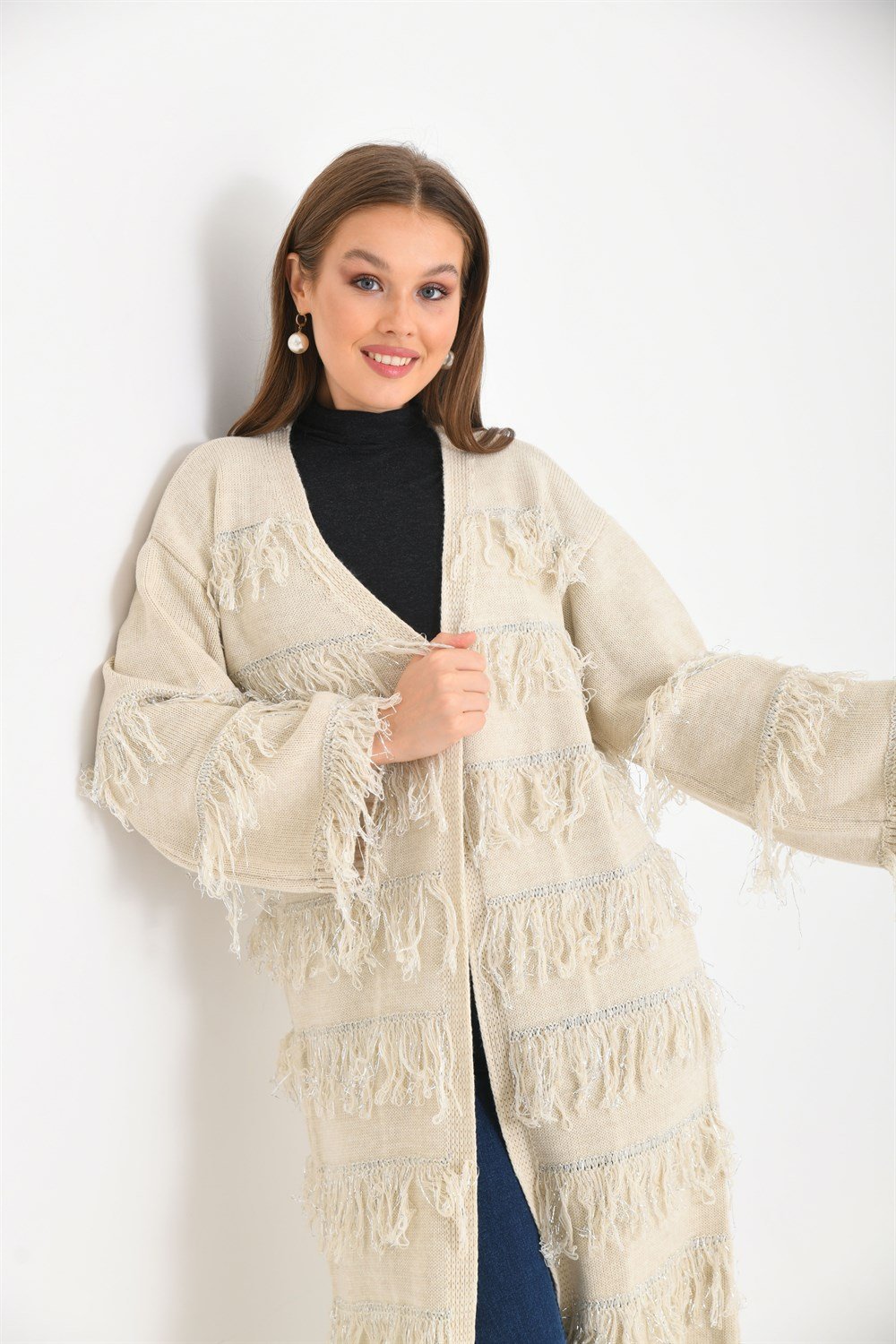 Püskül Detaylı Uzun Kap TAŞ