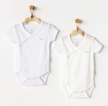 Andy Wawa Zıbın Body 2li Jacquard Basic Ekru - Beyaz