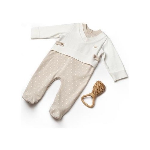 BabyCosy Organik Tulum Patikli Ekru - Vizon