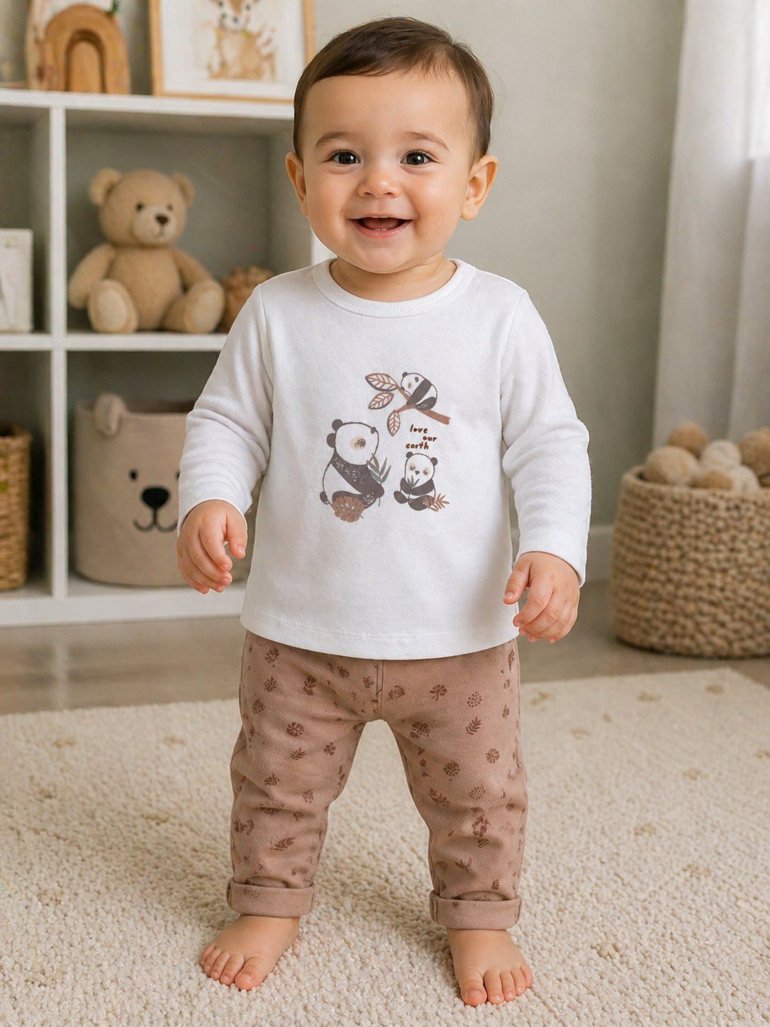 Bibaby Organik 2li Takım Love Our Earth Mocha