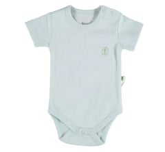 Bibaby Organik Body Kısa Kol Basic Nature Mavi