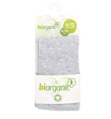 Bibaby Organik Çorap Külotlu Klasik Düz Gri Melanj