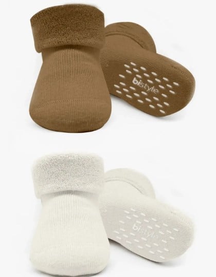 Bistyle Çorap Soket Havlu 2li Kaymaz Basic Boy Kahverengi - Natural