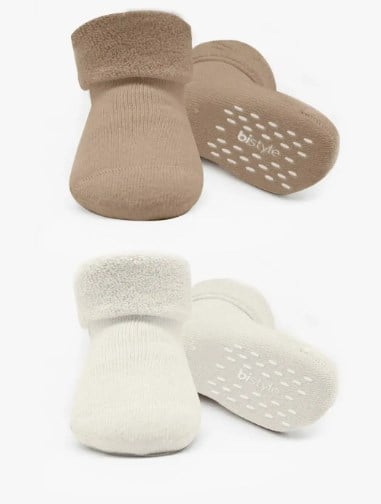 Bistyle Çorap Soket Havlu 2li Kaymaz Basic Boy Bej - Natural