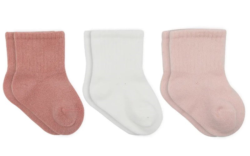 Bistyle Soket Çorap Penye 3lü Cherry Girl Pudra Ekru Pembe