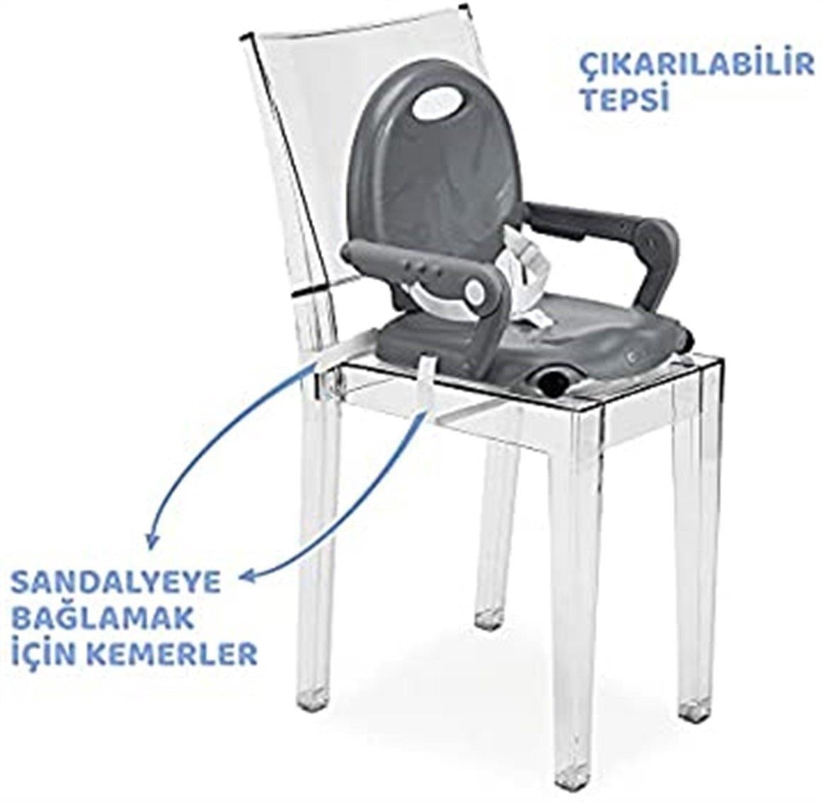 Chicco Booster Seat Pocket Snack Portatif Mama Sandalyesi Dark Grey