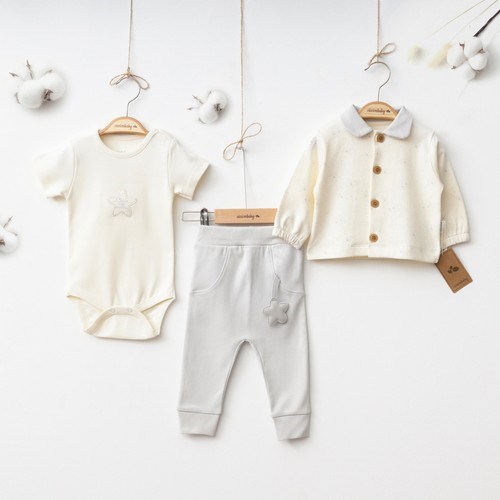 Ciccim Baby 3lü Takım Mobile Stars Gri