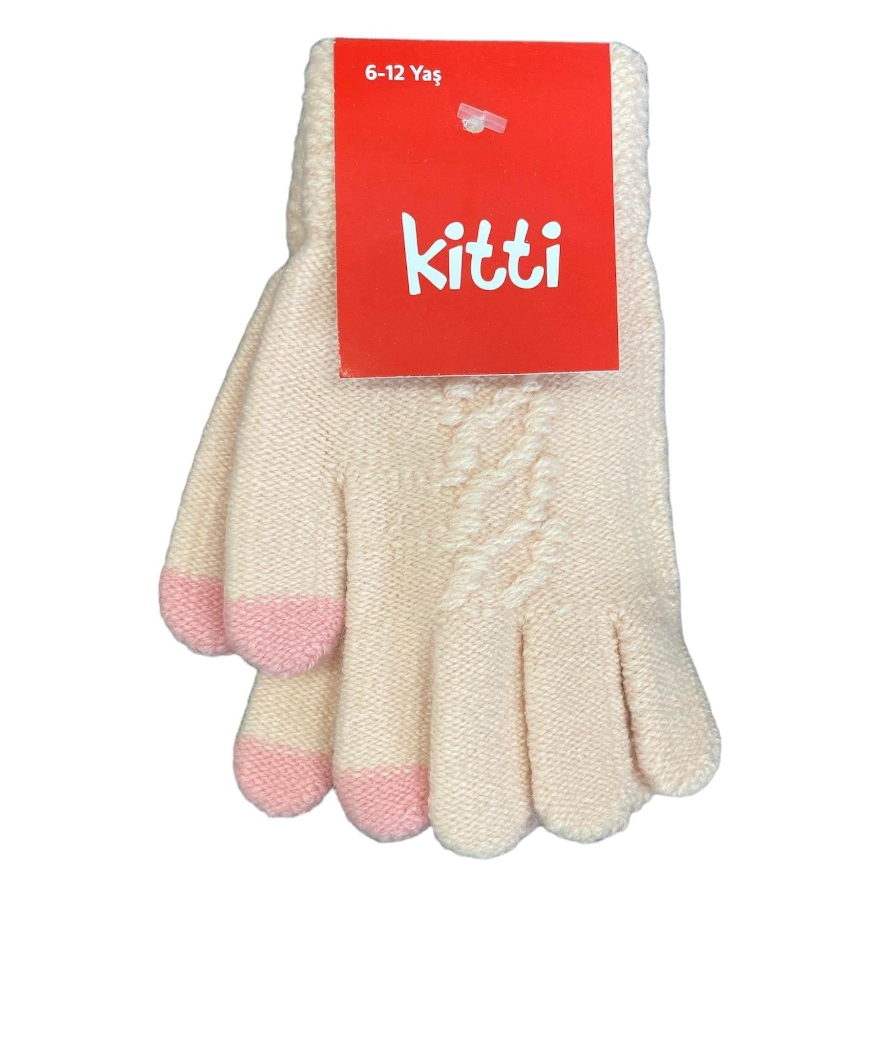 Kitti Eldiven Örme Gül