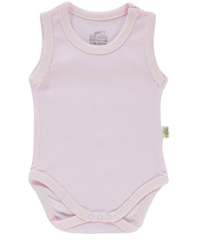 Mini Damla Body Askılı Penye Pembe