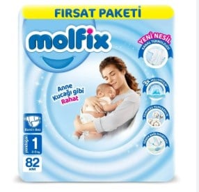 Molfix Bebek Bezi 1 Beden Yenidoğan 2-5 Kg 82li Fırsat Paketi