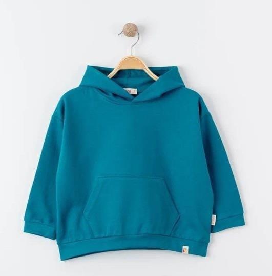 Tiffany Sweatshirt Kapüşonlu Oversize Theme Turkuaz