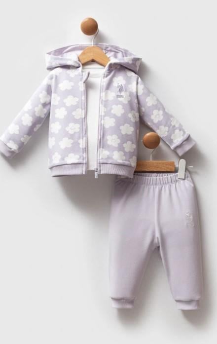 U.S. Polo 3lü Takım Lila