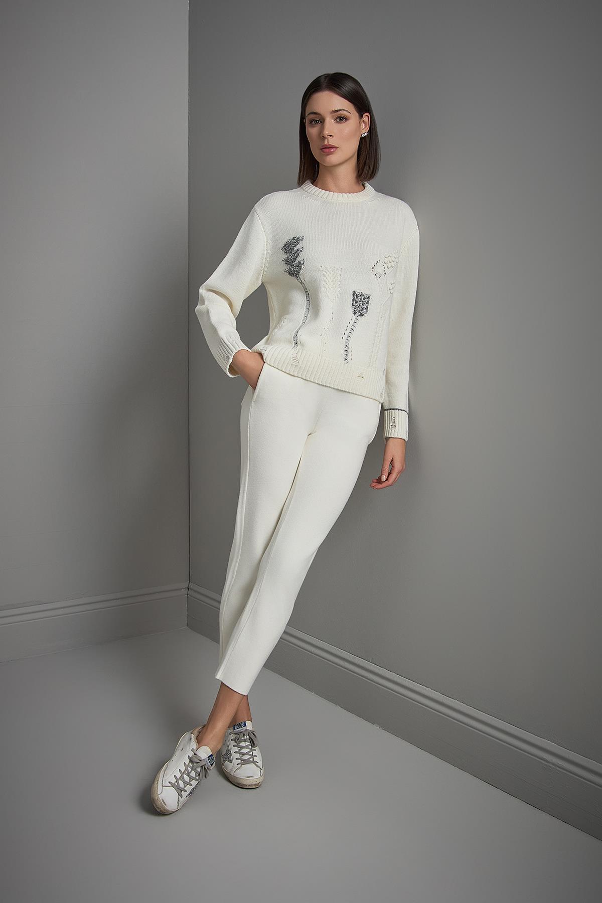 Beli Kordonlu Cepli Triko Pantolon