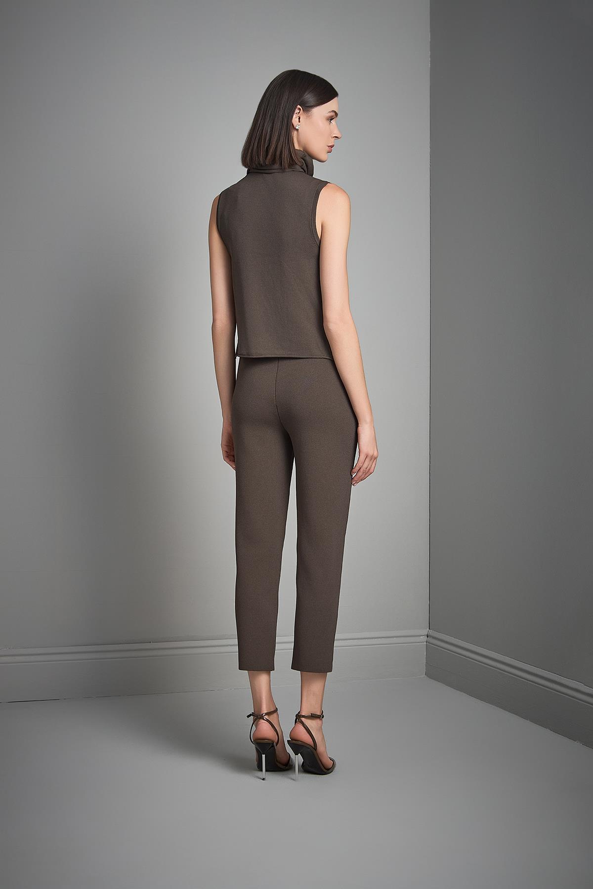 Beli Kordonlu Triko Pantolon