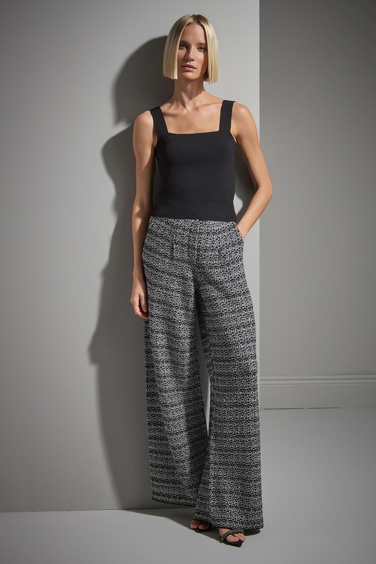 Bol Paça Simli Multi Tüvit Pantolon