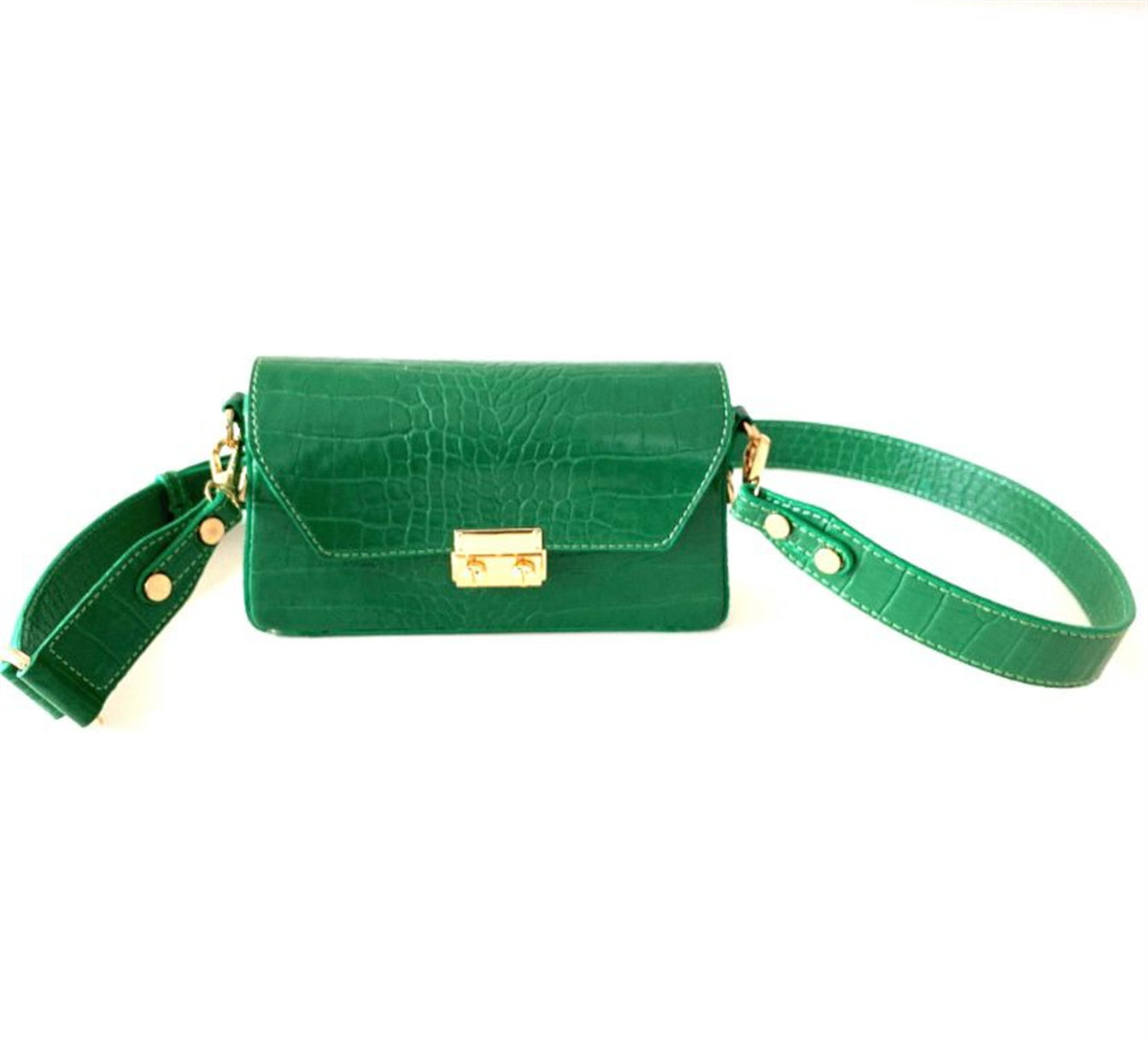 Deri Askılı Yeşil Çanta