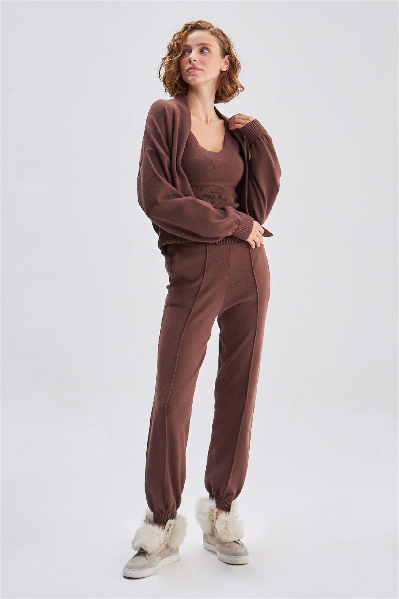 Dikiş Detaylı Jogger Triko Pantolon