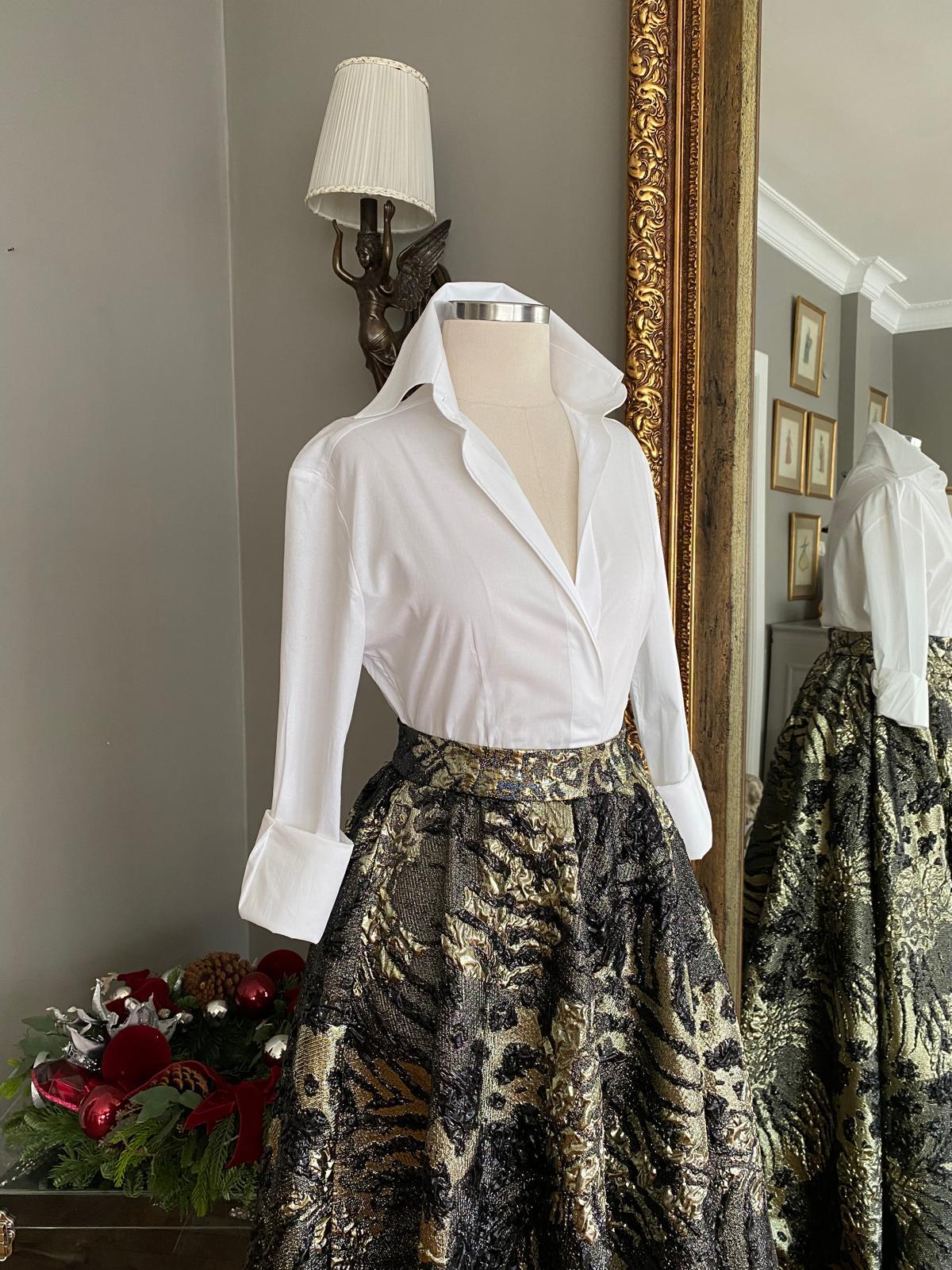 Gold Desenli Brokar Etek