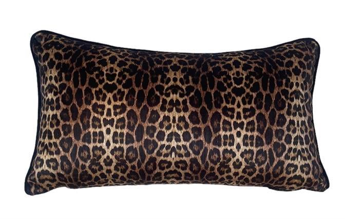 Kahverengi Leopar Desenli Yastık