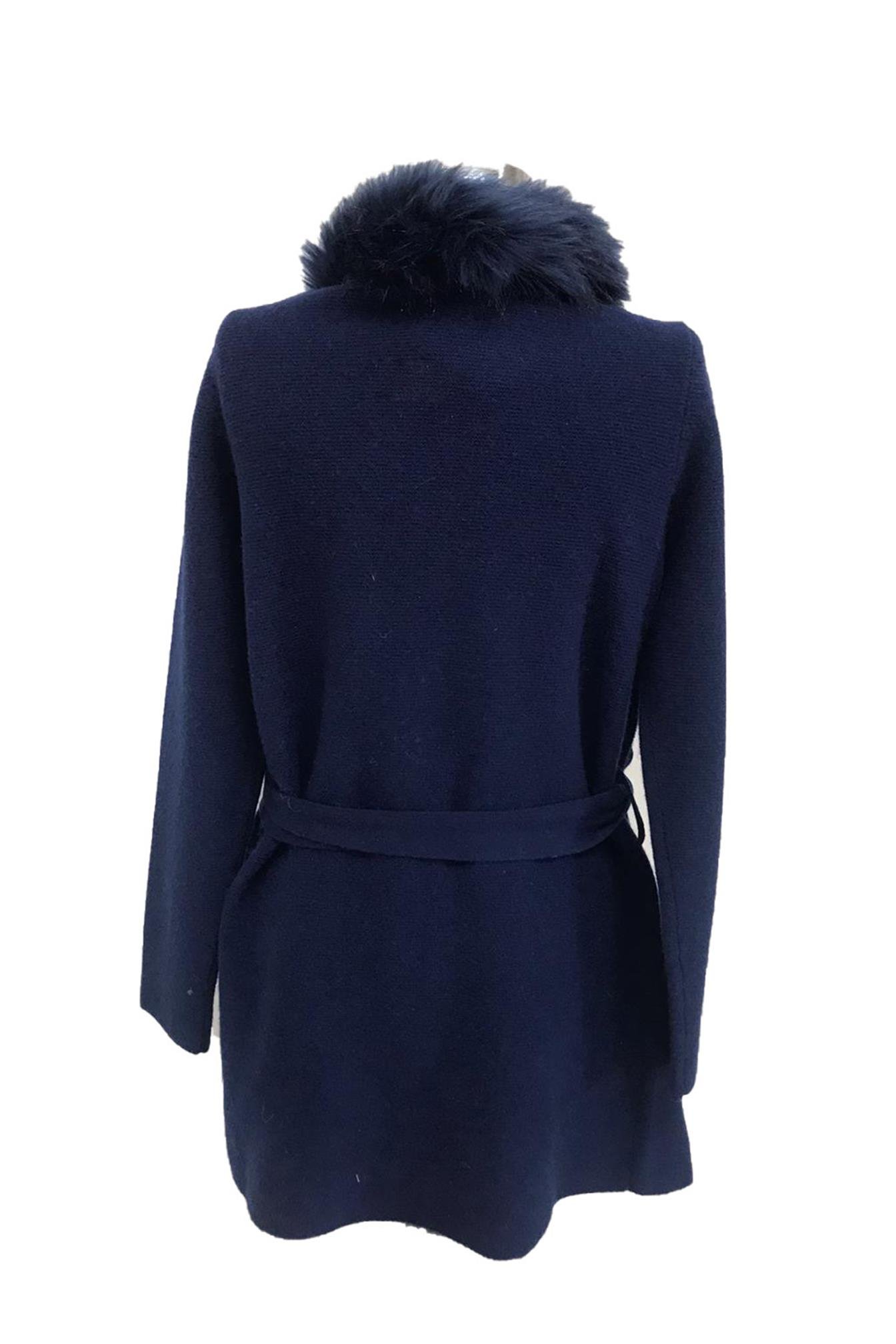 Silk and Cashmere Yakası Kürklü Hırka