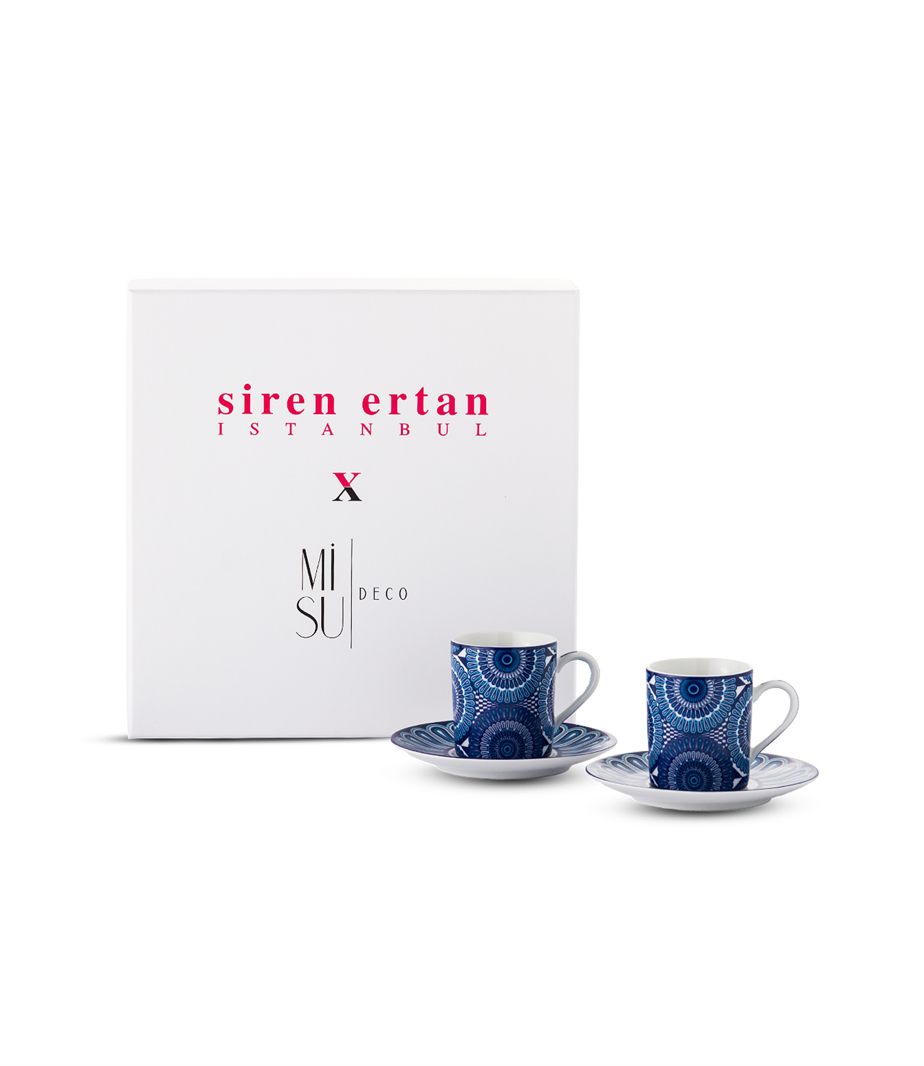 SİREN ERTAN TASARIMLI LIMITED EDITION 2'Lİ PORSELEN TÜRK KAHVESİ FİNCAN SETİ