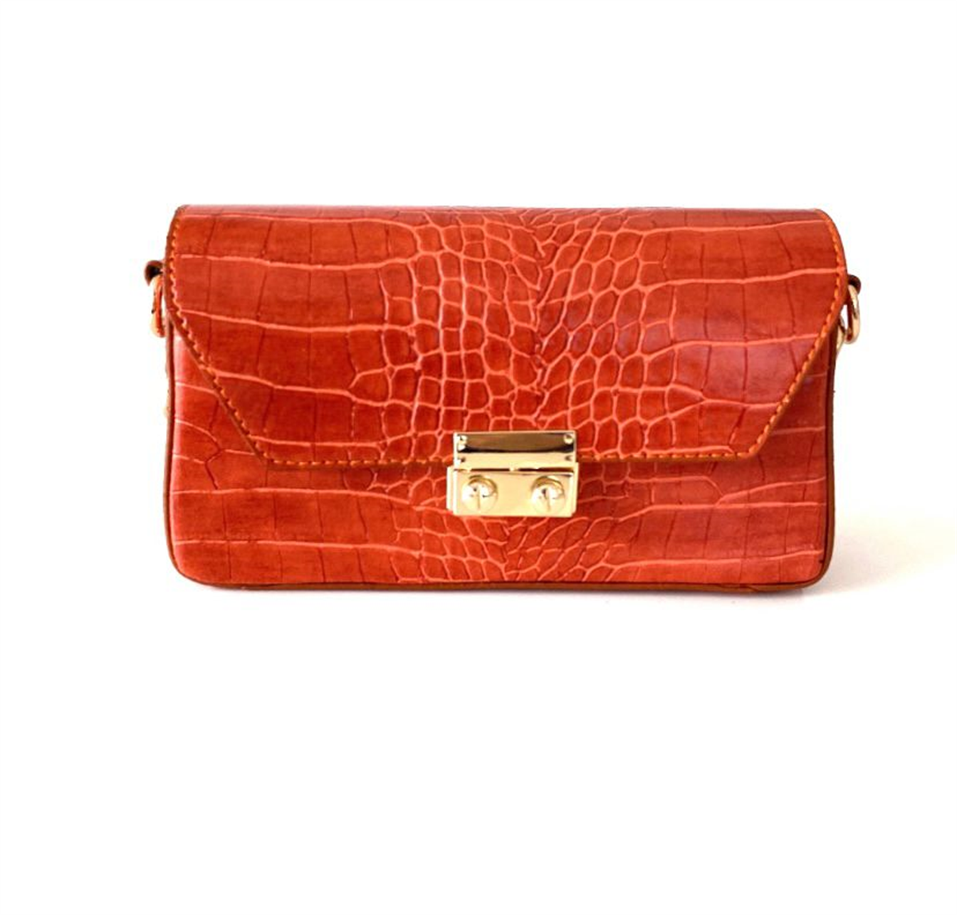 Turuncu Deri Askılı Çanta