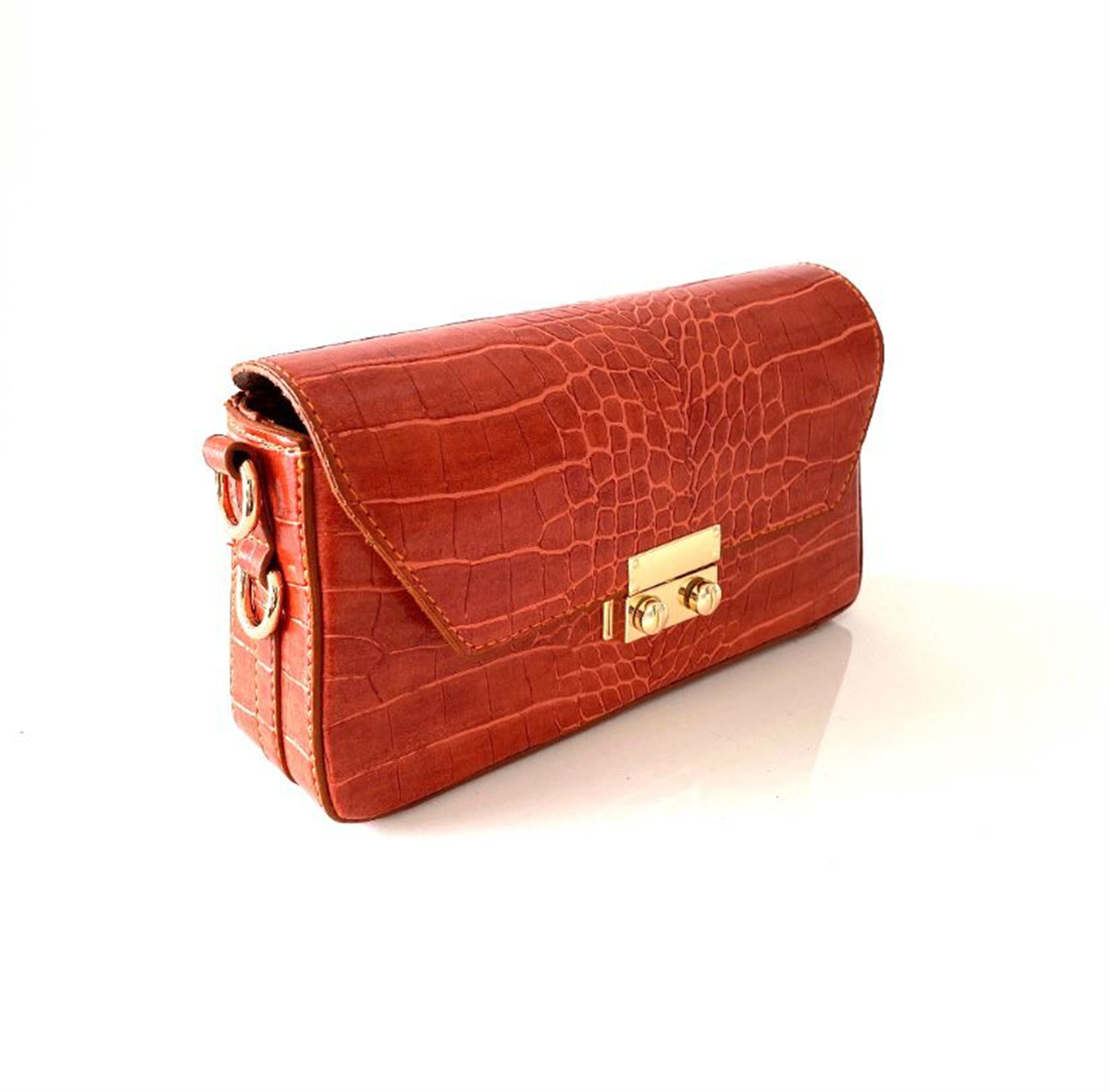 Turuncu Deri Askılı Çanta