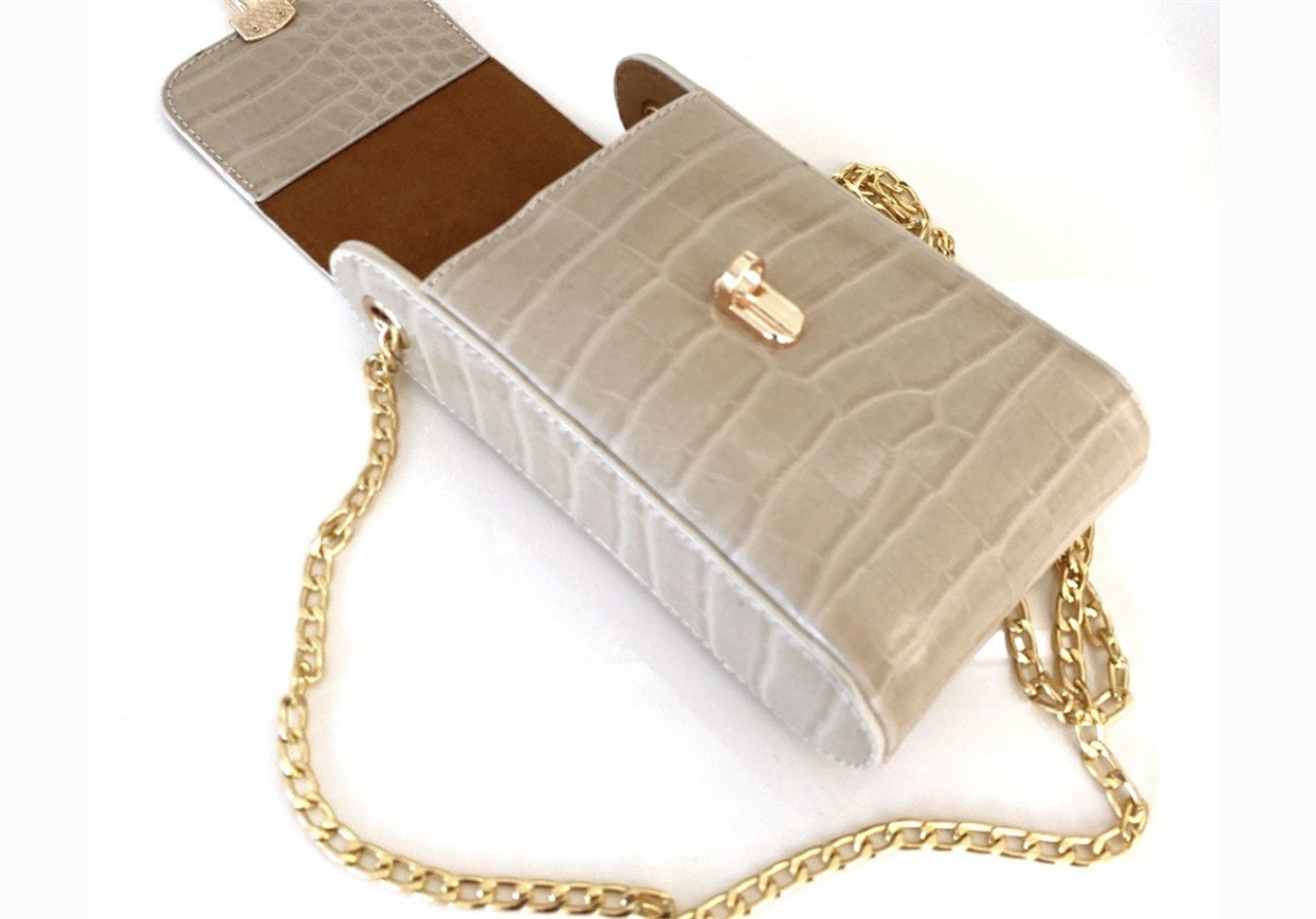 Zincir Askılı Deri Çanta