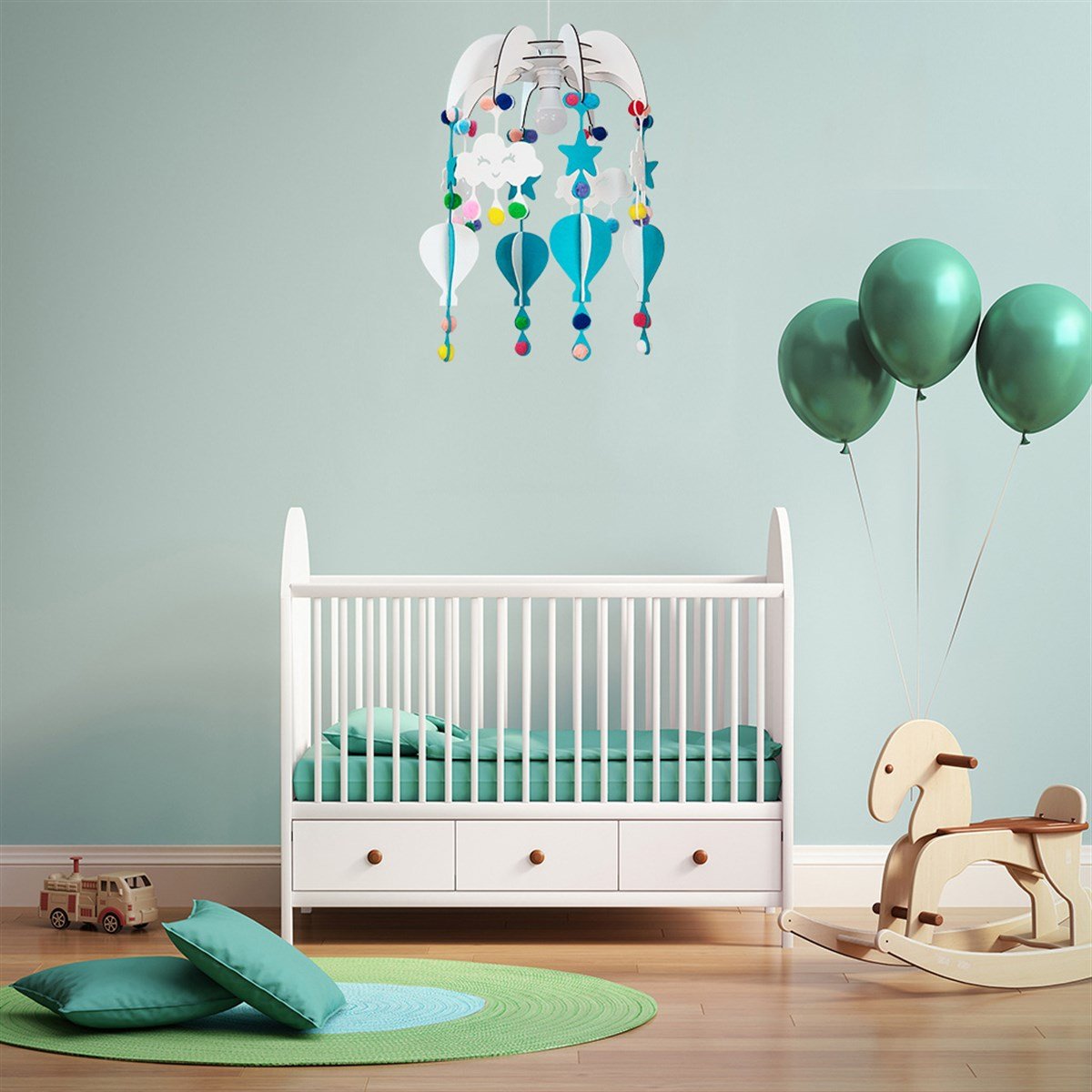 Design Otto Dream Light Dekoratif Çocuk Bebek Odası Avizesi Mavi MC210702