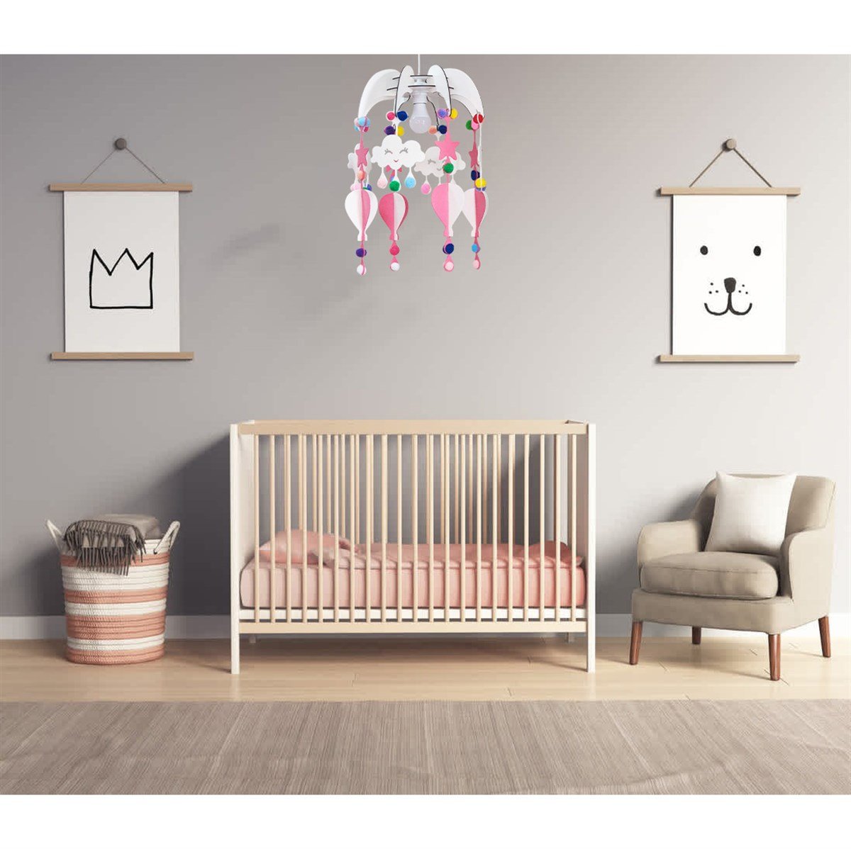 Design Otto Dream Light Dekoratif Çocuk Bebek Odası Avizesi Pembe MC210701