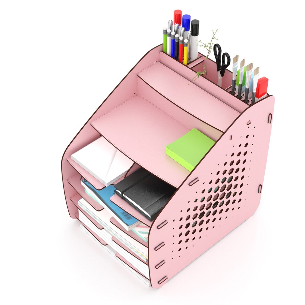 Design OTTO Large Hexa - 6 Renk A4 Evrak Rafı Masaüstü Organizer Düzenleyici MC210604