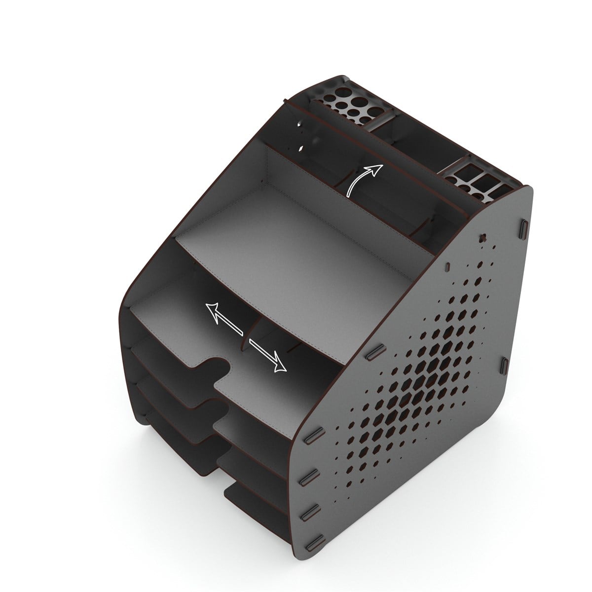 Design OTTO Large Hexa - 6 Renk A4 Evrak Rafı Masaüstü Organizer Düzenleyici MC210601