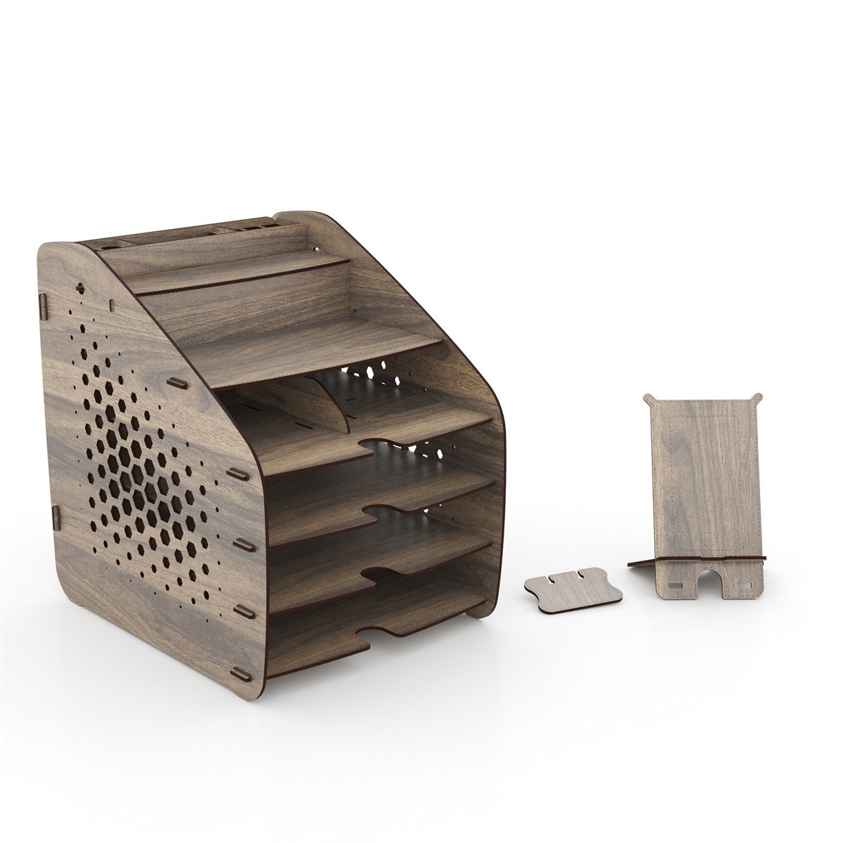 Design OTTO Large Hexa - 6 Renk A4 Evrak Rafı Masaüstü Organizer Düzenleyici MC210602