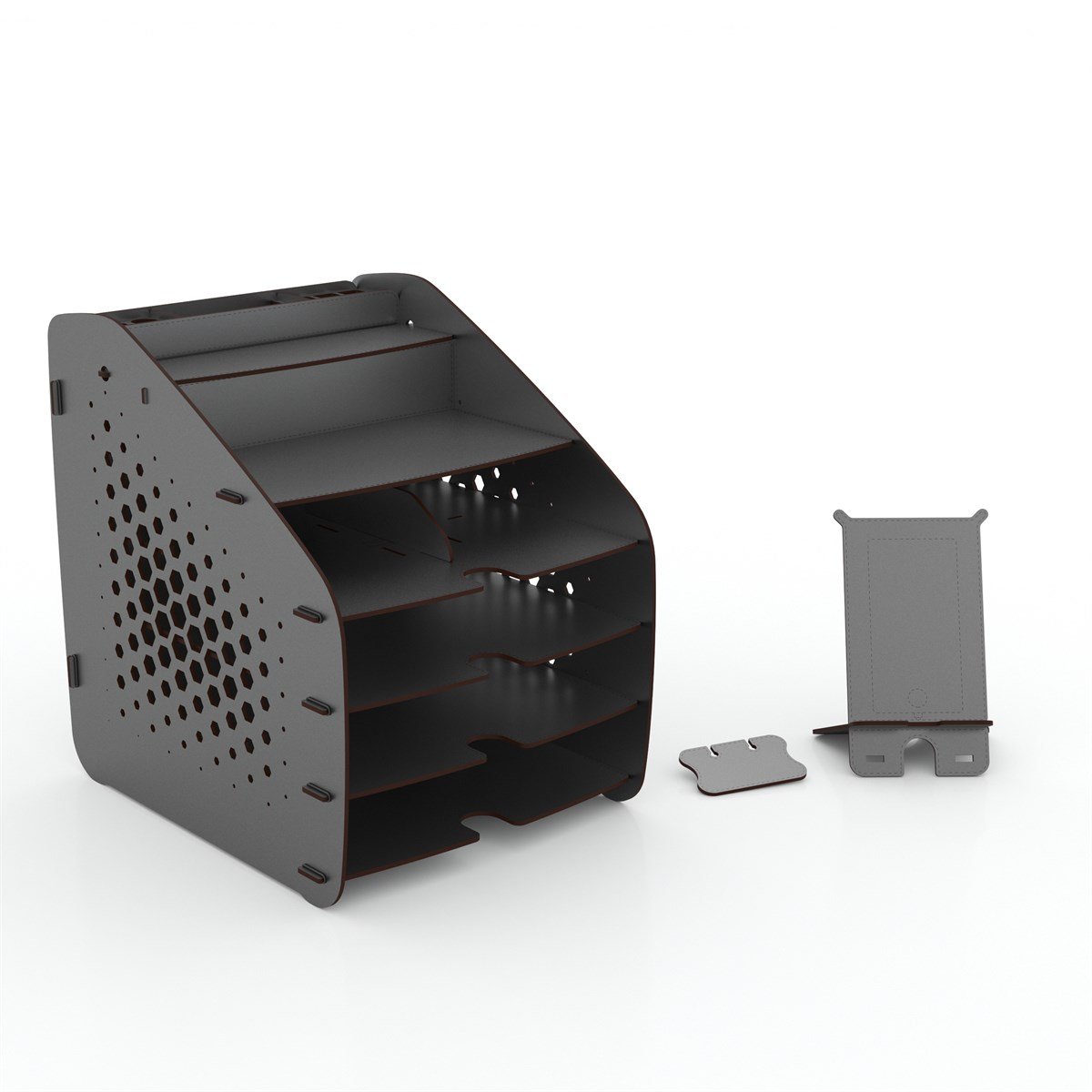 Design OTTO Large Hexa - 6 Renk A4 Evrak Rafı Masaüstü Organizer Düzenleyici MC210601