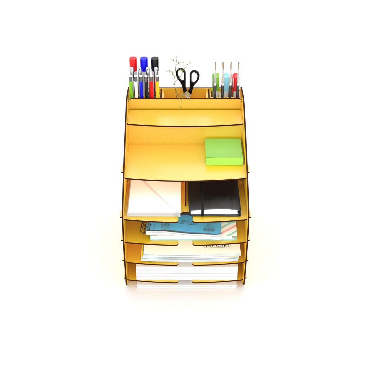 Design OTTO Large Hexa - 6 Renk A4 Evrak Rafı Masaüstü Organizer Düzenleyici MC210605